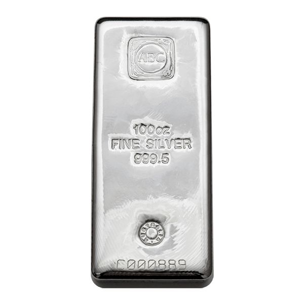 Australian Bullion Company 100 Oz Silver Bar (New w/Assay)