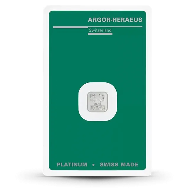 Argor-Heraeus 1 Gram Platinum Bar (In Assay)