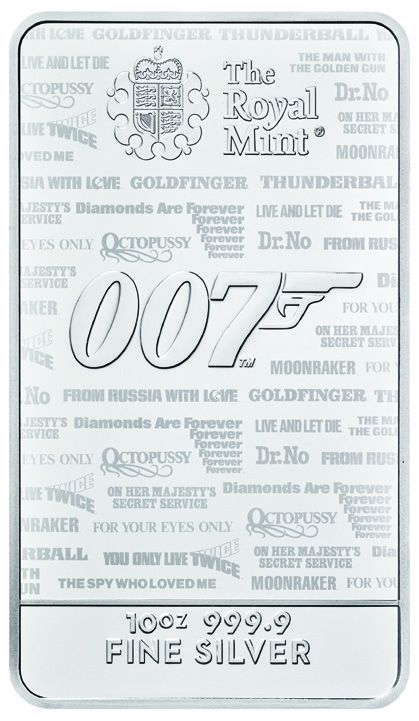 10 oz James Bond Silver Bar (New)
