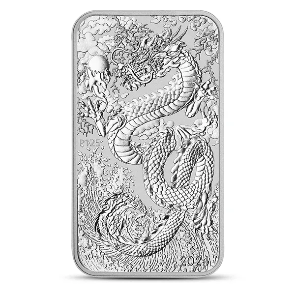 2024 1 oz Australia Dragon .9999 Silver Rectangular Coin (BU)