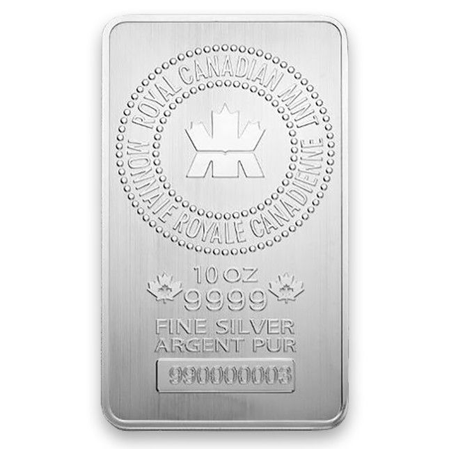 10 Oz Royal Canadian Mint (RCM) Silver Bar