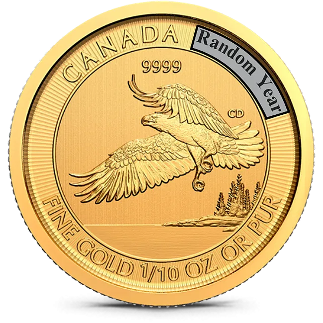 Canada 1/10 oz Gold Bald Eagle (BU, Random Date)