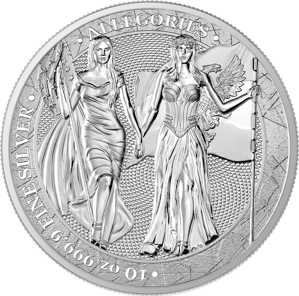 10 oz Silver Round | Columbia & Germania Allegories 2019 (BU)