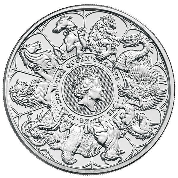 2021 UK 2 Oz Silver Queen's Beasts Complete Series Coin (BU)