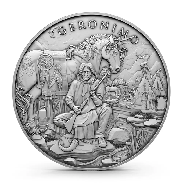 1 Oz Geronimo Design .999 Fine Silver Round (New)