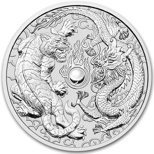 2018 Australia 1 oz Silver Dragon & Tiger (BU)