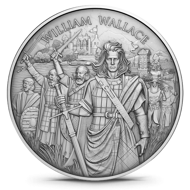1 Oz William Wallace .999 Fine Silver Round (New)