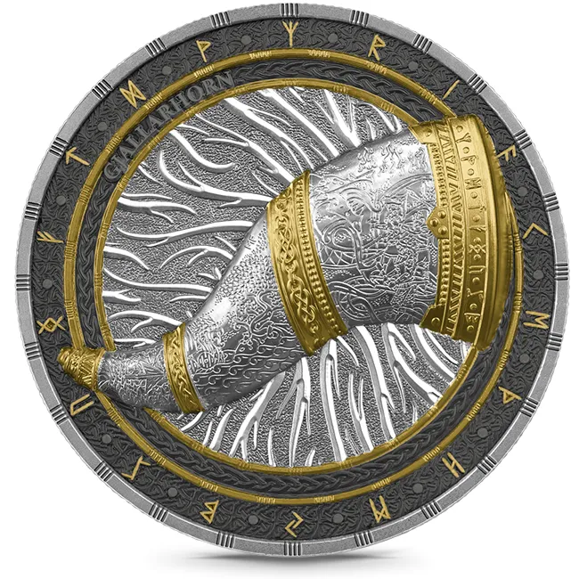2024 Germania Artefacts: Gjallarhorn 2 oz Silver Round Ultra High Relief (BU)