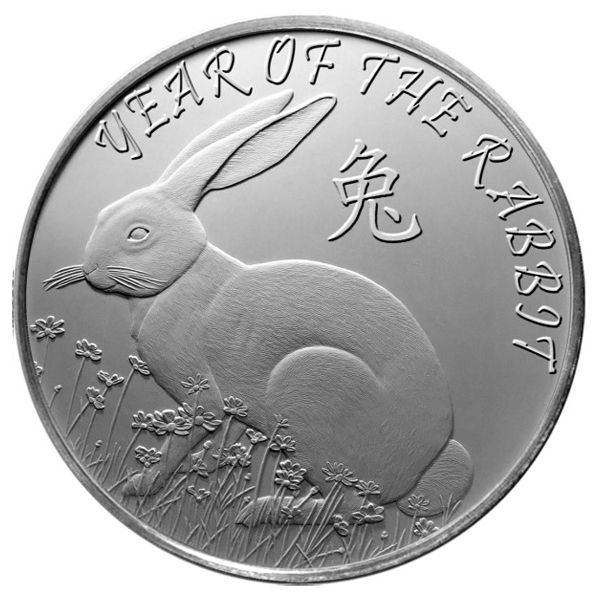 Highland Mint (HM) 1 Oz Lunar Silver Rabbit Round