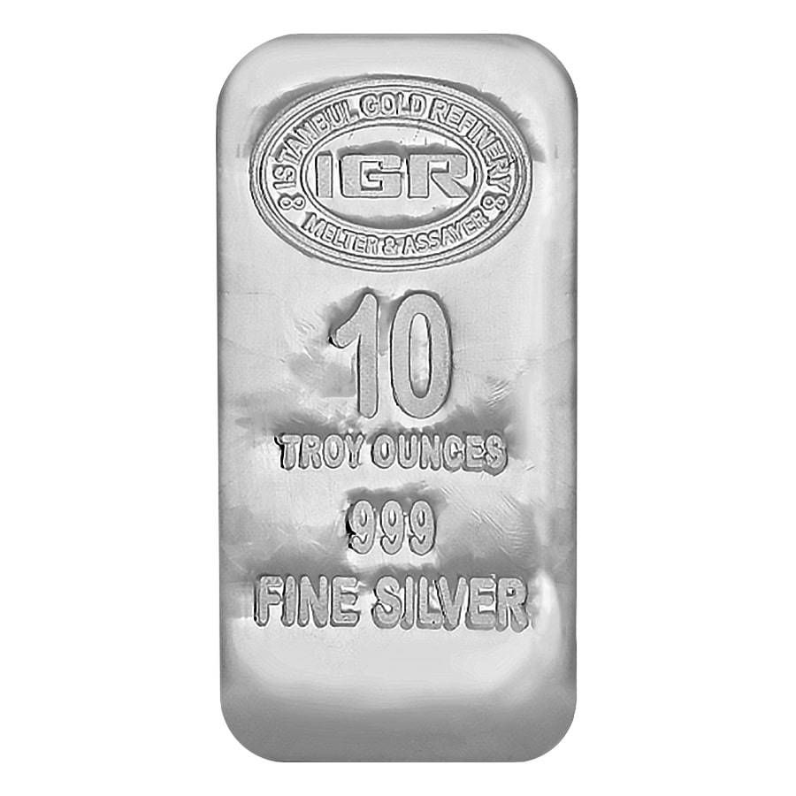 IGR 10 Oz Cast Silver Bar (New w/Assay)