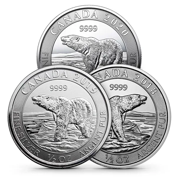 Canada 1/2 Oz Silver Polar Bear Random Date (BU)
