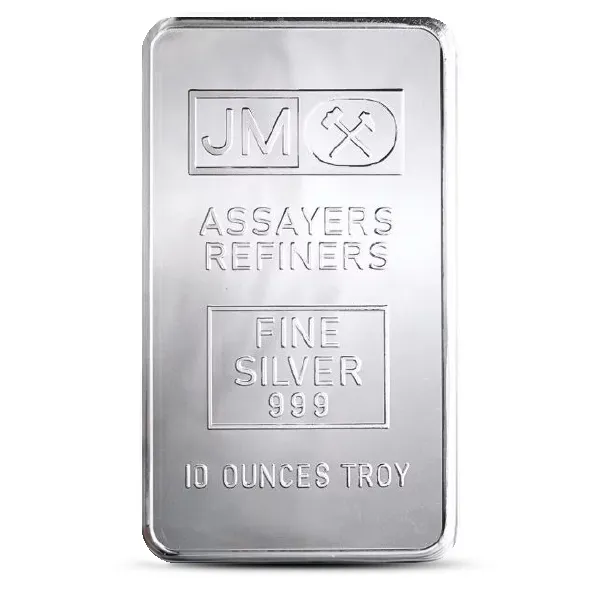 Johnson Matthey 10 Oz Silver Bar (New)