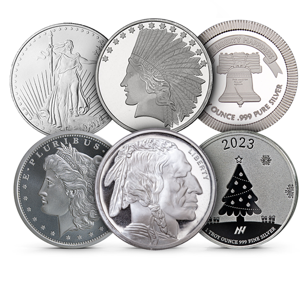 1 Oz .999 Silver Round (Design Our Choice) Two Coins @ Spot | Limit One Order Per Household