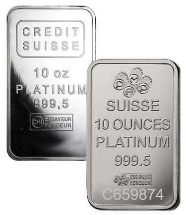10 Oz Platinum Bar (.999+ Fine) - Brand of Our Choice