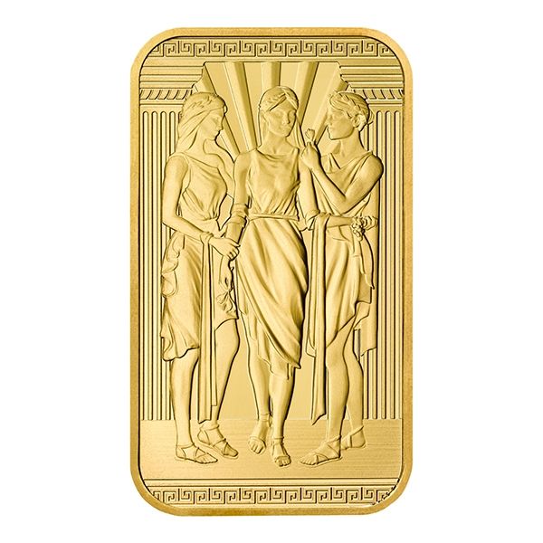 1 Oz Royal Mint Three Graces Gold Bar (New in Assay)
