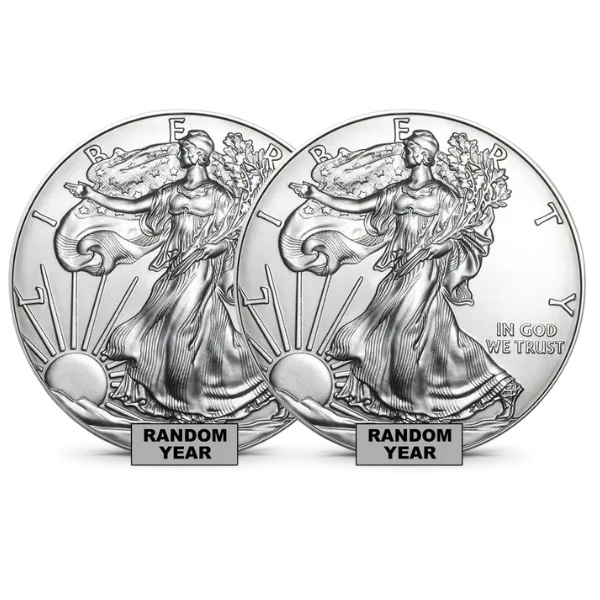 1 Oz American Silver Eagle BU (Dates of Our Choice) Two Coins @ Spot | Limit One Order Per Household