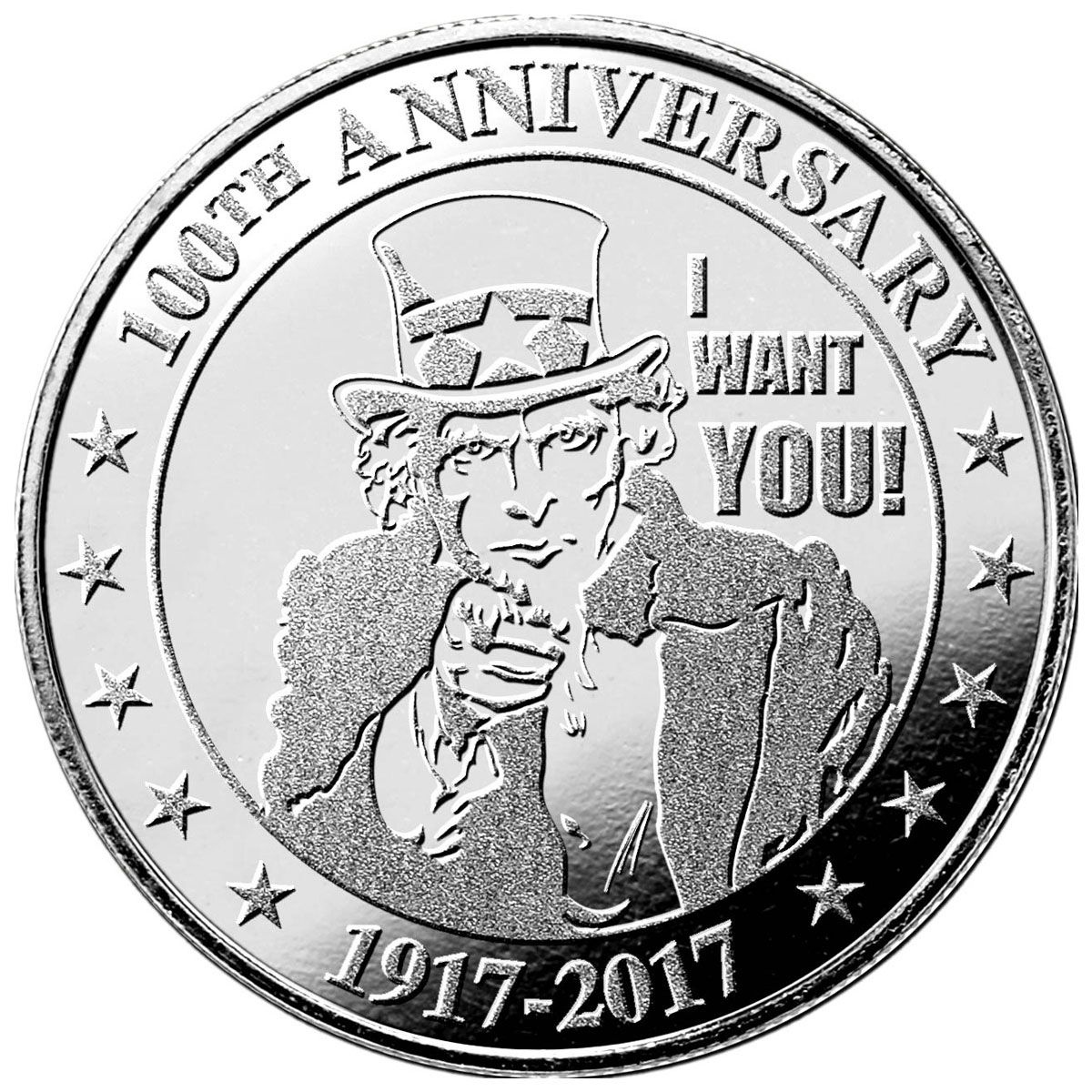 Highland Mint (HM) 1 Oz Uncle Sam Silver Round