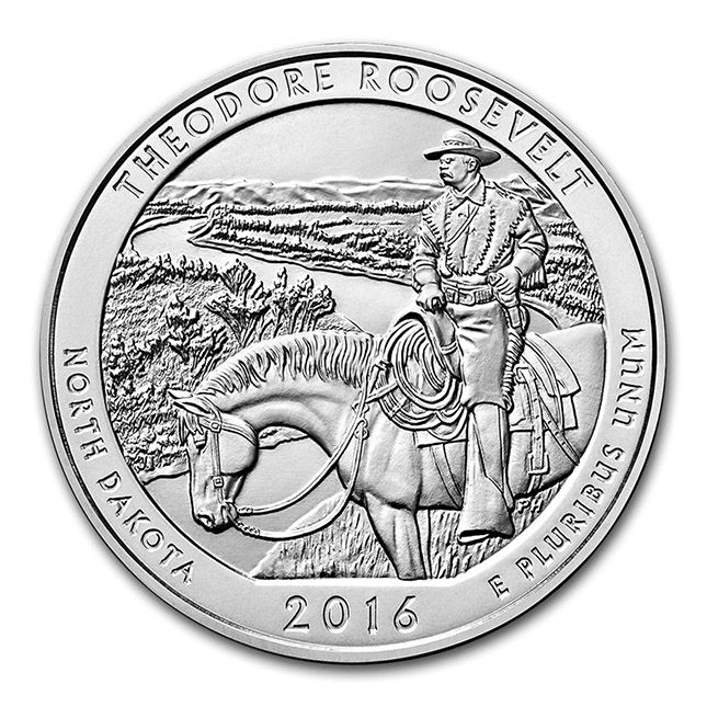 2016 Theodore Roosevelt 5 Oz Silver ATB Coin