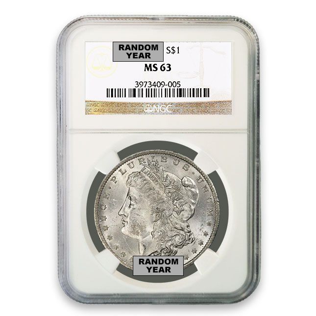 1878-1904 Morgan Silver Dollar NGC MS63 (Random)