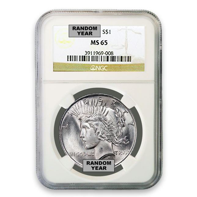 Silver Peace Dollar NGC MS65 (Random)