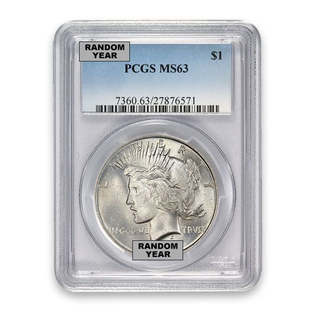 Silver Peace Dollar PCGS MS63 (Random)