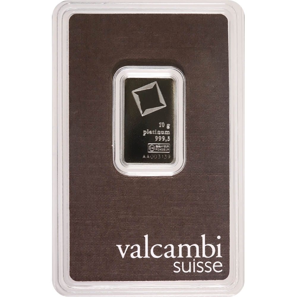 Valcambi 10 Gram Platinum Bar (In Assay)
