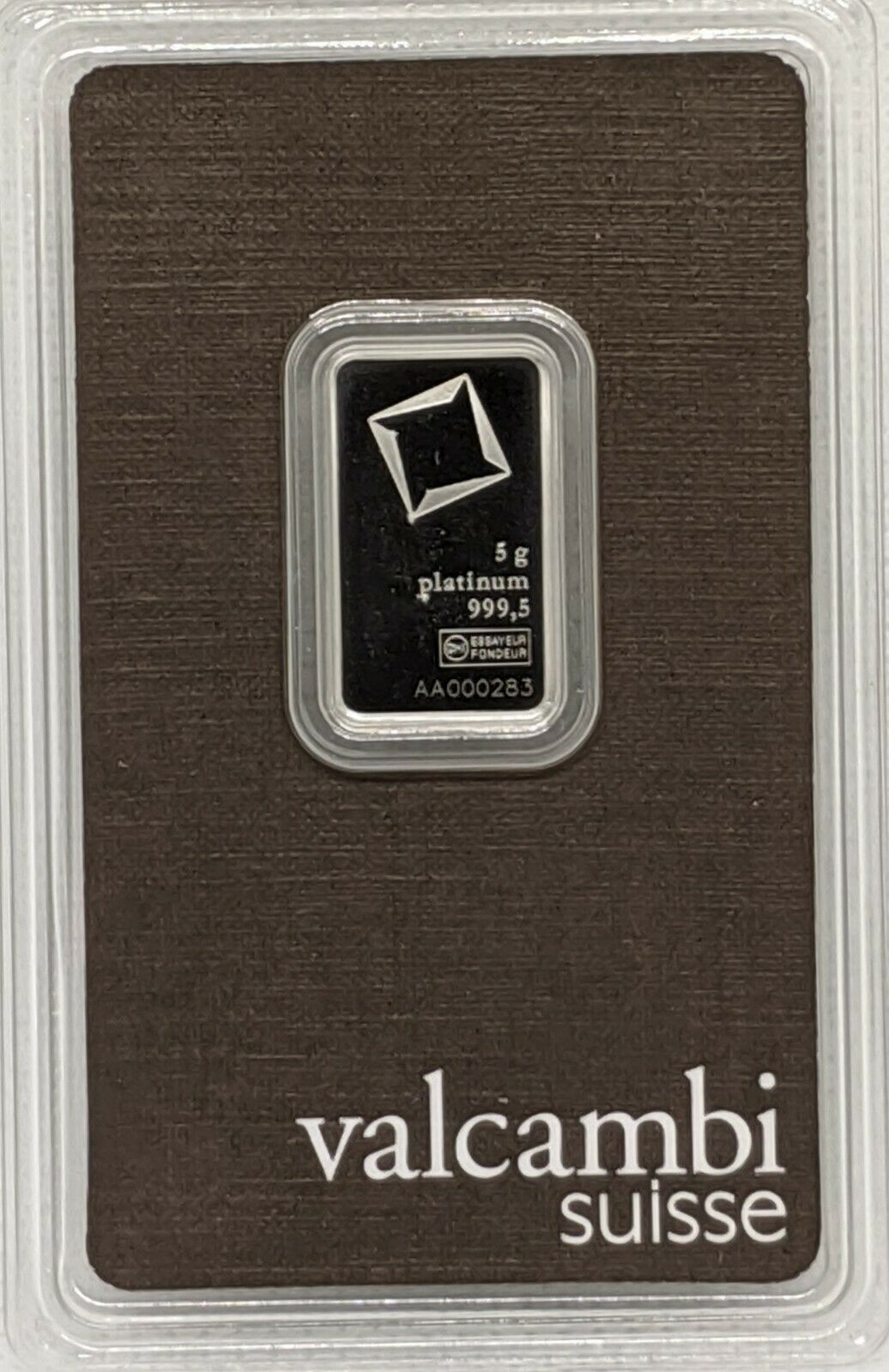 Valcambi 5 Gram Platinum Bar (In Assay)