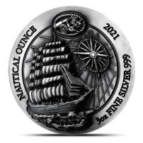 2021 Antique Rwandan Sedov Nautical Ounce 3 oz Silver Coin with Capsule & CoA