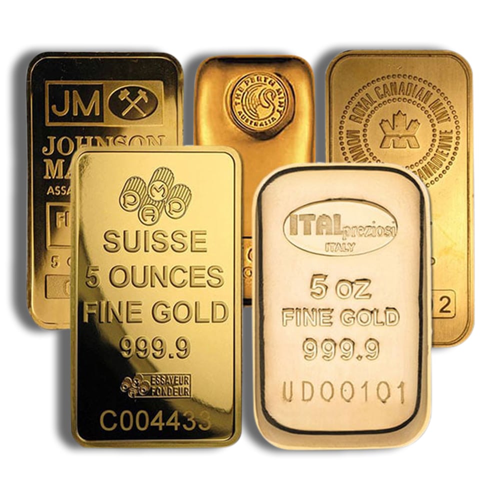 5 oz Gold Bar – Brand Varies .9999