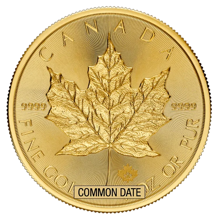 1 oz Canadian Gold Maple Leaf Coin (Common Date)