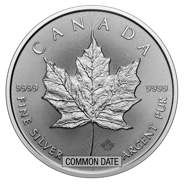 1 oz Canadian Silver Maple Leaf Coin (Common Date)