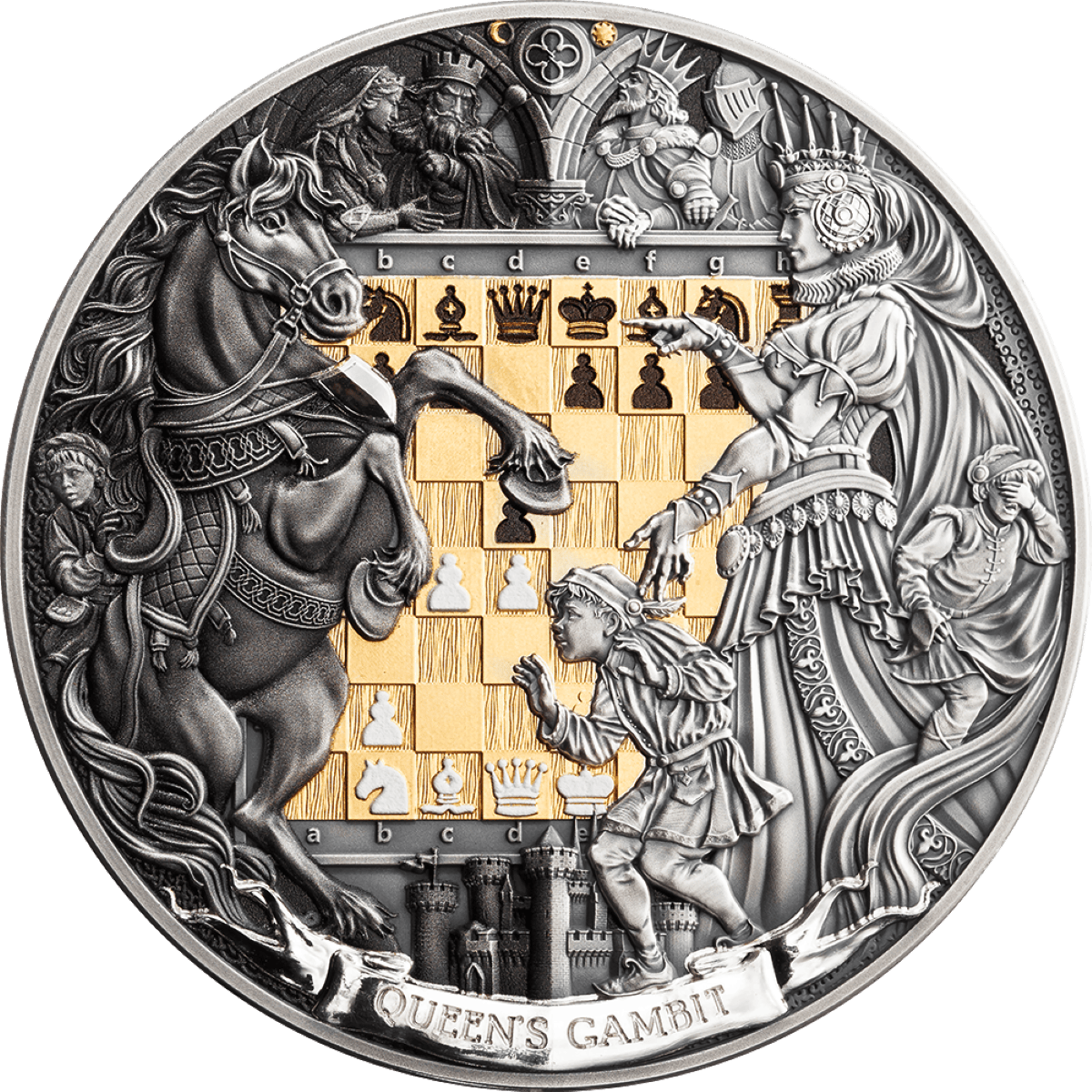 2026 Niue Queen’s Gambit 3 oz Silver Antiqued Coin