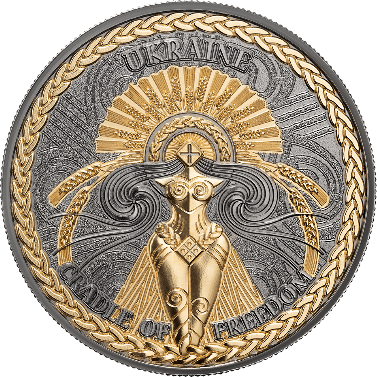 2026 United Crypto States The Cradle of Freedom 1 oz Silver Ruthenium Plated Coin