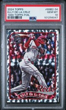 ELLY DE LA CRUZ PSA 10 RC 2024 Topps 1989 Topps Silver FOIL SP Reds ROOKIE 🔥