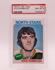 1975 O-Pee-Chee #161 Doug Rombough PSA 8 NM-MT Minnesota North Stars Hockey OPC
