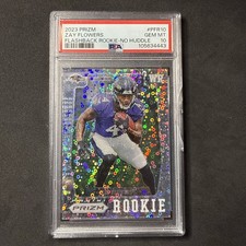 2023 Prizm Zay Flowers Flashback Rookie No Huddle PSA 10