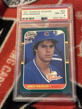 1987 Greg Maddux Donruss Rookies #52 Rookie RC PSA 8