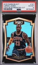 LEBRON JAMES /199 Light BLUE Die Cut Prizm PSA 6 2015 Select #147 POP 1🔥🔥
