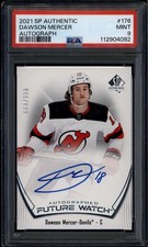 2021-22 SP Authentic 176 Dawson Mercer Rookie RC Auto 669/999 Future Watch PSA 9