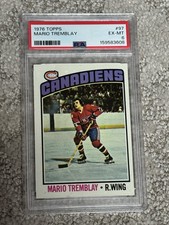 1976 TOPPS HOCKEY CARD PSA 6 MARIO TREMBLAY MONTREAL CANADIENS