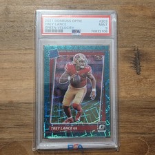 2021 Panini Donruss Optic Trey Lance Green Velocity RC Rated Rookie #203 PSA 9