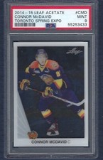 CONNOR MCDAVID LEAF ACETATE SPRING EXPO PRE ROOKIE GRADED PSA MINT 9 ONLY 46 10s