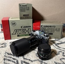 📸 Canon AE-1 Kit Vintage 35mm Camera Original Boxes with 50mm And 70-210 Lens