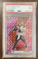 2020 Mosaic Joe Burrow ROOKIE #201 Pink Camo Bengals PSA 9