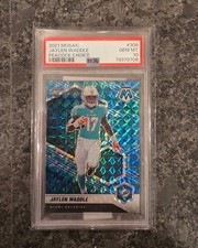 2021 Panini Mosaic Rookies Jaylen Waddle #308 Choice Peacock Mosaic Prizm PSA 10