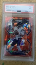 2021 Panini Prizm Rookie Justin Fields #334 Red Ice Prizm (RC) PSA 9