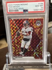 Tom Brady - 2020 Panini Mosaic Reactive Gold Prizm #135 PSA 10 GEM MT - Low Pop