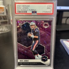 2021 Panini - Mosaic Football Mac Jones No Huddle Purple RC PSA 9