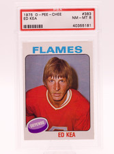 1975 O-Pee-Chee #383 Ed Kea PSA 8 NM-MT Atlanta Flames OPC Vintage Hockey Card