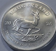 2026 Krugerrand Brilliant Uncirculated .999 Fine Silver One Oz BU S1KR RAW